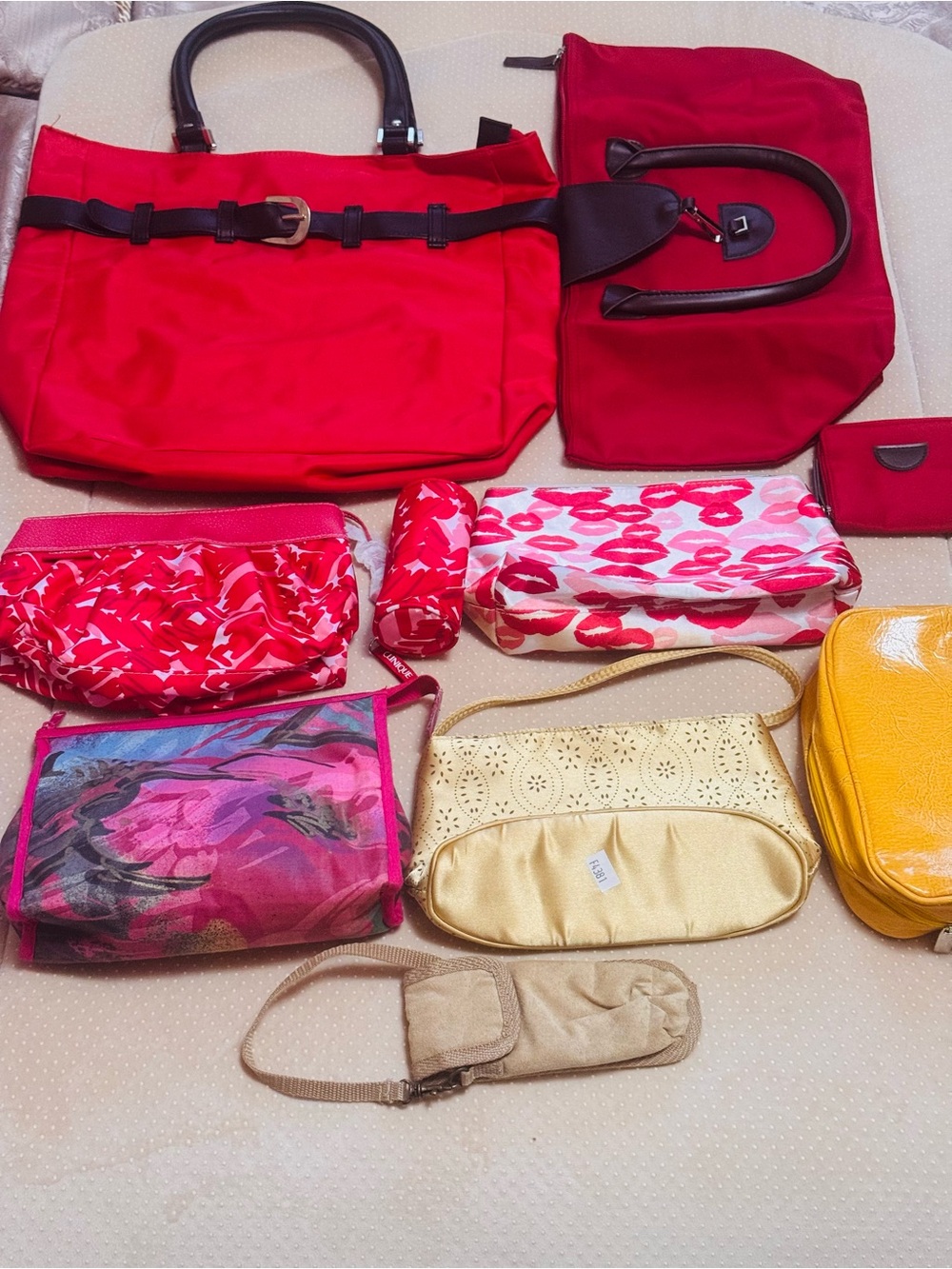 Lot of Totes and Cosmetic Bags- All New